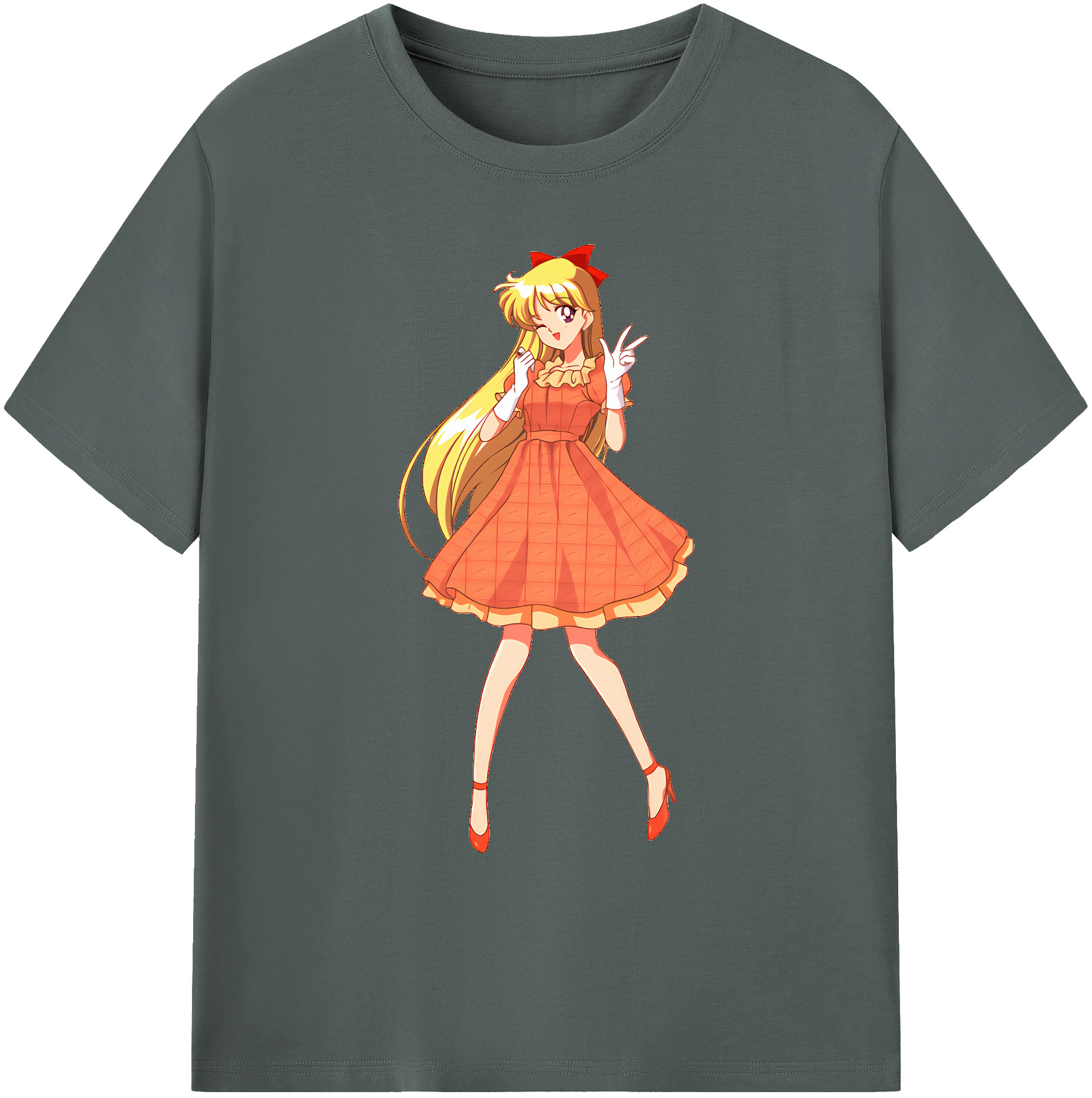 （画像用） 美少女戦士セーラームーン 愛野 美奈子 あいの みなこ Sailor Moon Aino Minako 綿100％ メンズ半袖Tシャツ｜肌触りやわらか＆通気性
